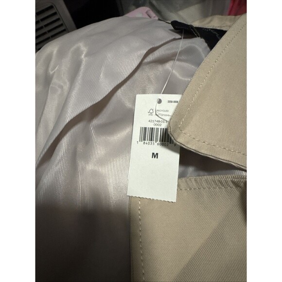Banana Republic Soft Trench Coat SZ M oxford tan NWT - Picture 9 of 13